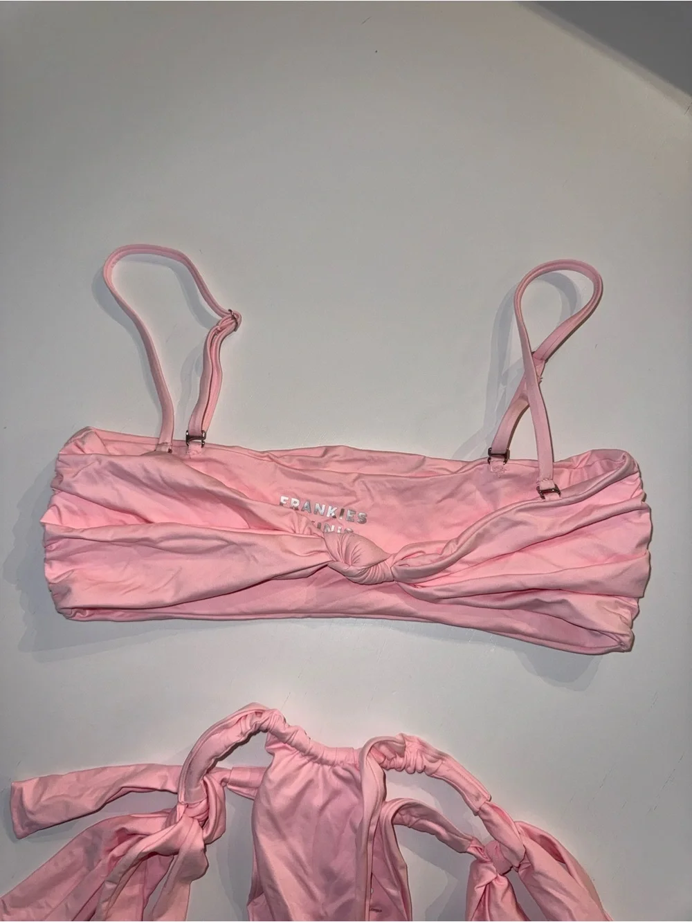 Frankie’s Bikinis Pink Tie-Detail Bikini Set